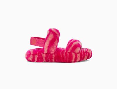 UGG Oh Yeah Zebra Slippers for Big Kids - Rose India